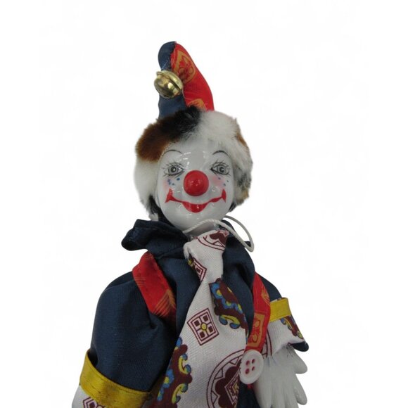 Ceramic CLOWN Figurines Set Of 2 Red and Blue China Vintage - Picture 4 of 11